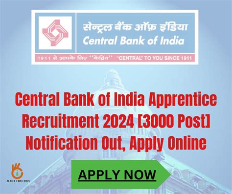 Central Bank Of India Apprentice Recruitment 2024