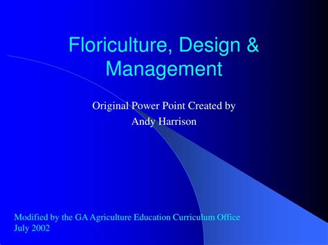 PPT - Floriculture, Design & Management PowerPoint Presentation - ID:351548