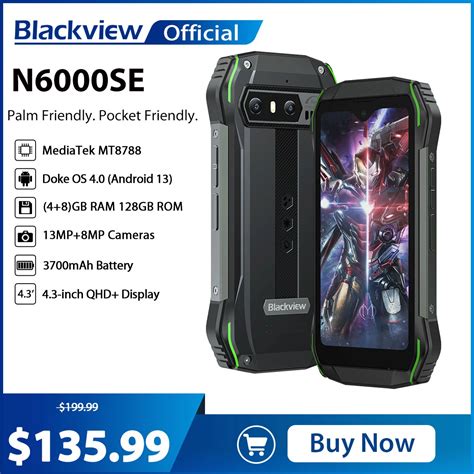 Blackview Tel Fono Inteligente N6000SE Resistente Smartphone Mini Con