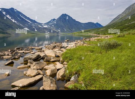 Wolkiger Augustmorgen Auf Dem Khadatayoganlor See Polar Ural Russland