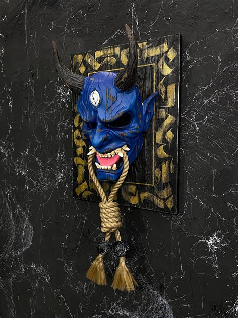 DBD Oni Mask Blue Devil Mask Japanese Demon Mask Blue Oni - Etsy