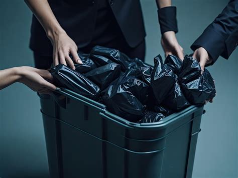 Premium Photo Young Women Throw Garbage Into The Trash Recycle Ai