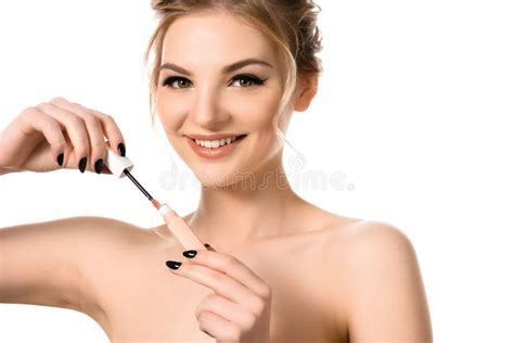 Smiling Naked Beautiful Blonde Woman With Stock Image Image Of Manicure Naked 193184257