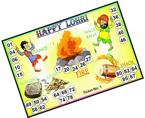 Happy Lohri Tombola Tickets 50 Tickets Housie Bingo 1 90 Tambola