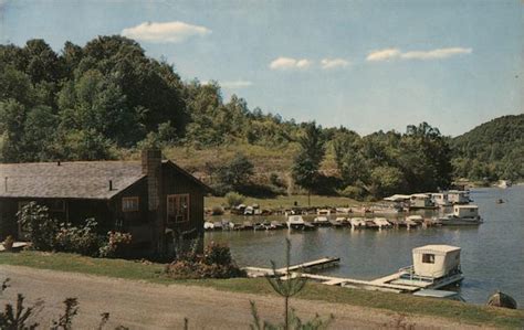 Boat House and Harbor - Piedmont Lake Ohio Postcard