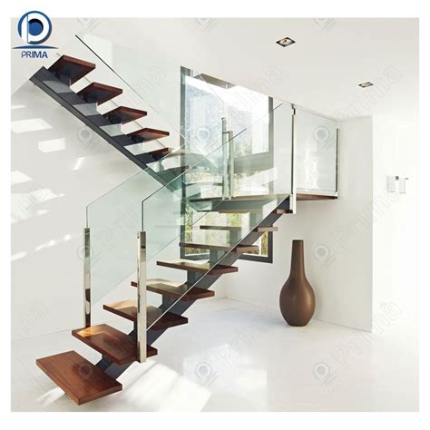 Prima Cantilever Stairs Tempered Glass Panel Wooden Floating Staircase