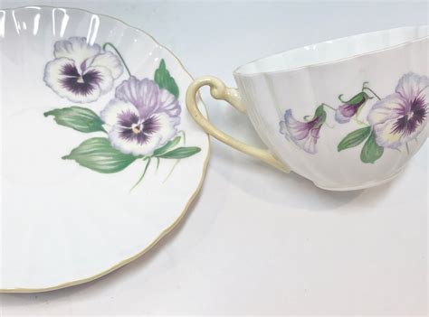 Shelley Teacup And Saucer Shelley Pansy Teacup Shelley China Shelley