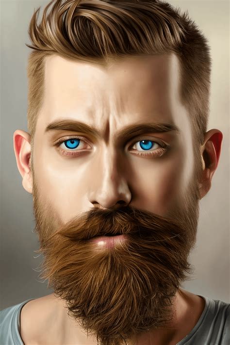 Stunning K Hyper Detailed Oil Painting Of A Bearded Gay Man With A