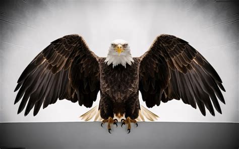 An Eagle With A White Head And Yellow Beak And A White Head Premium