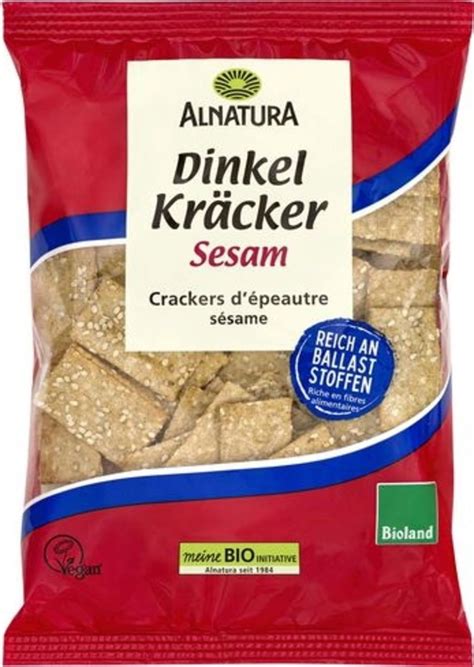 Alnatura Biscuits Crackers à l Épeautre Bio Sésame 175 g Piccantino