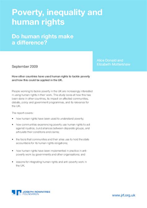 Pdf Poverty Inequality And Human Rights Do Human Rights Make A Difference Alice Donald