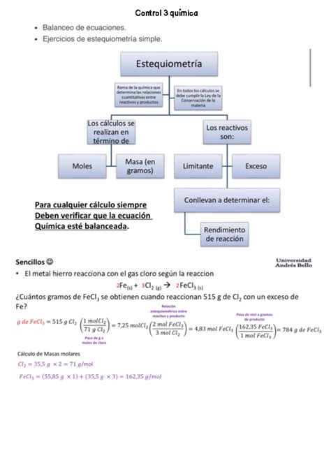 Control Qu Mica Xixi Control Qu Mica Balanceo De Ecuaciones