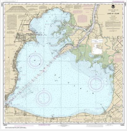 NOAA Chart - Lake St. Clair - 14850 - The Map Shop