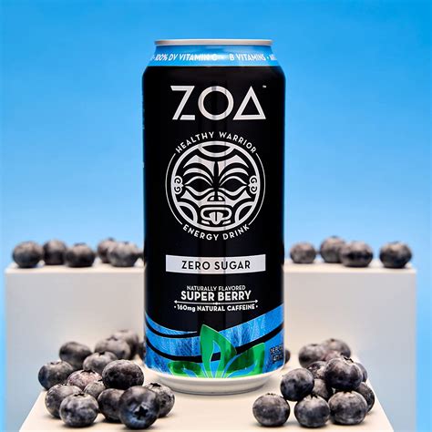 ZOA Zero Sugar Healthy Positive Energy Drink Super Berry 16 Fl Oz