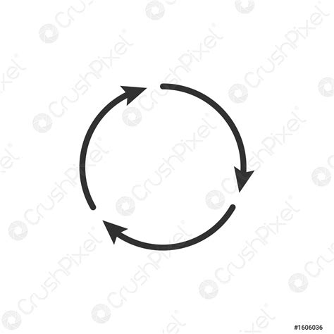 Three Circle Clockwise Arrows Black Icon Vector Illustration Isolated