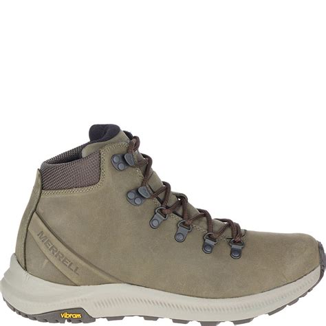 Merrell Mens Ontario Mid Hiking Boots Olive Elliottsboots