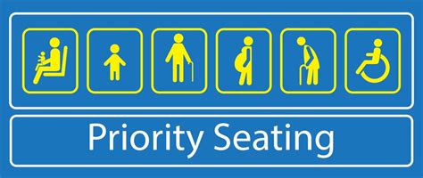 set priority seating sticker  label royalty  vector