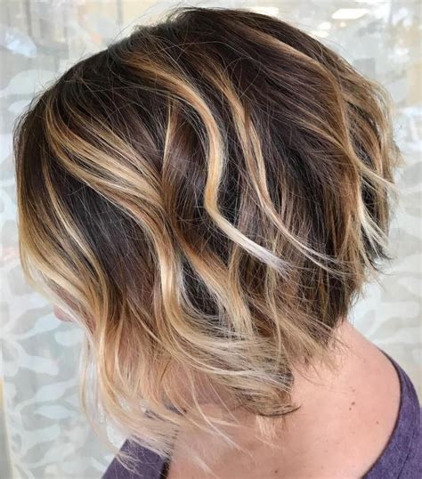 Brunette Bob With Bronde Balayage Ombre Bob Hair Balayage Straight