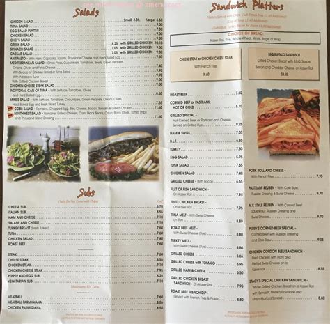 Menu at Perry's Cafe & Deli, Atlantic City