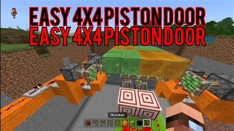 How The Make A FLUSH With The WALL FLOOR 4x4 PISTON DOOR Minecraft