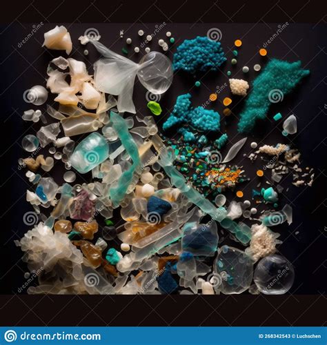 Samples Of Microplastics From Human Waste In The World`s Oceans Stock