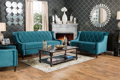 Limerick Dark Teal Living Room Set, SM2882-SF, Furniture of America