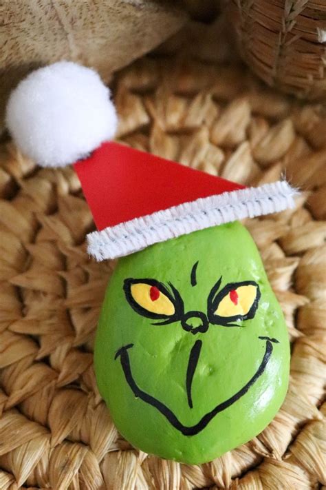 Easy Grinch Painted Rock Craft Christmas Craft Home Crafts And More