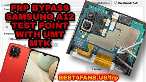 FRP BYPASS SAMSUNG A12 TEST POINT WITH UMT MTK ANDROID 11 Last UPDATE