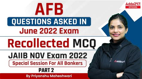 AFB Questions Asked In June 2022 Exam JAIIB AFB Recollected MCQ