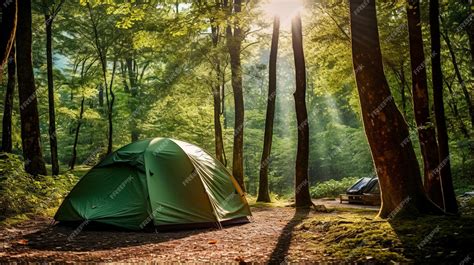 Premium Photo | Camping in a forest