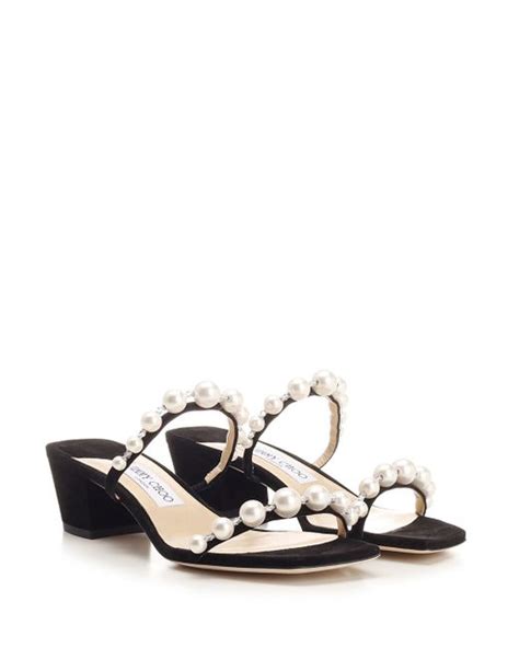 Jimmy Choo Amara Sandal With Pearls And Crystals In White Lyst