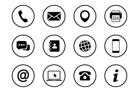 Cont Ctenos Iconos Conjunto De Iconos De Comunicaci N Tarjeta De Visita