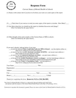 Fillable Online Smhp Psych Ucla Response Form Ucla School Mental