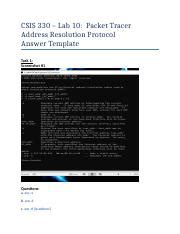 Lab Docx Csis Lab Packet Tracer Examining A Mac Address