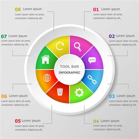 Plantilla Del Dise O De Infographic Con Los Iconos De La Barra De La