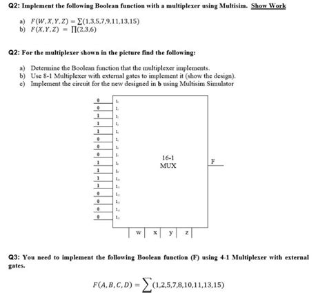 Solved Q Implement The Following Boolean Function With A Chegg