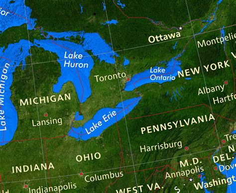 United States Satellite Image Map - Topography & Bathymetry | World ...