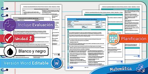 planificación unidad 2 matemática 3º Básico clases