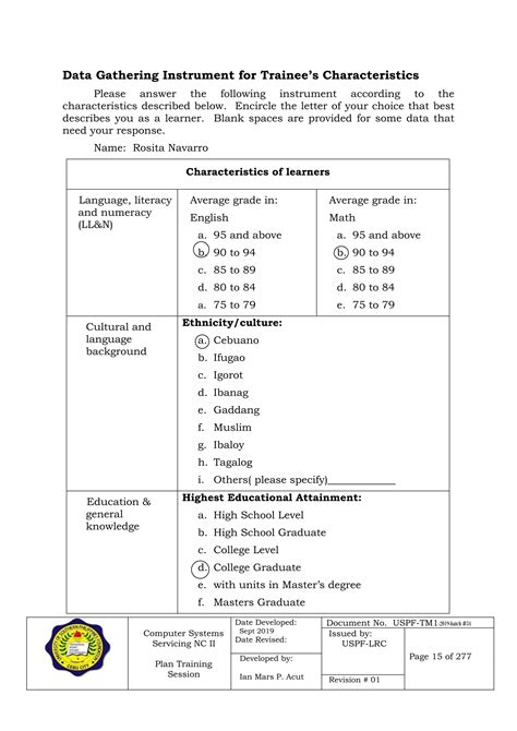 Tm Tesda Portfolio Computer Systems Servicing Nc Ii Pdf