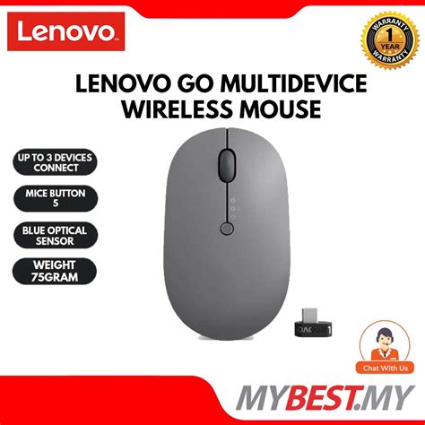 Lenovo Go Wireless Multi-Device Mouse / Lenovo Go USB-C Wireless Mouse ...