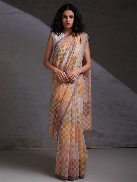 Buy Multicolor Hand Block Printed Chanderi Silk Saree SM SS 24 SHI9