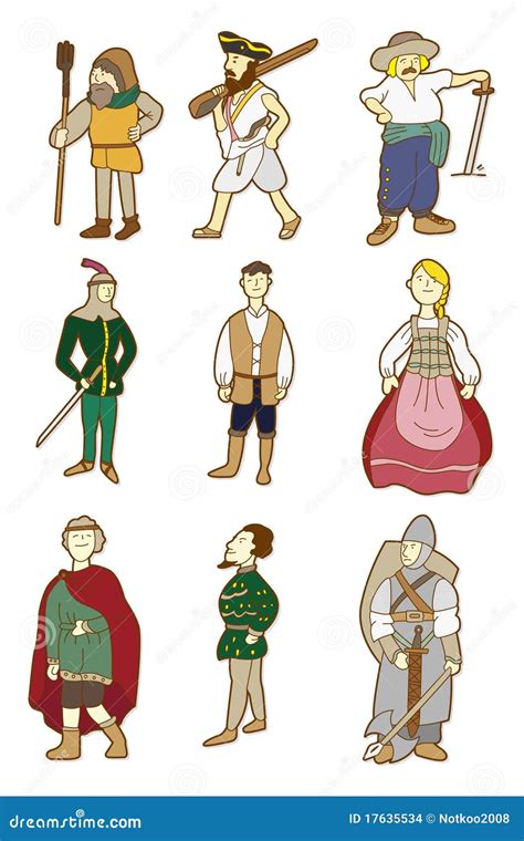 Cartoon Middle Ages People Stock Vector Illustration Of Armor 17635534