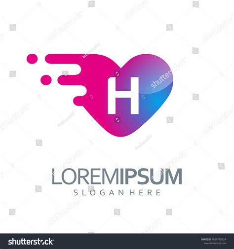 Letter H Love Logo Vector Stock Vector Royalty Free 1859778724