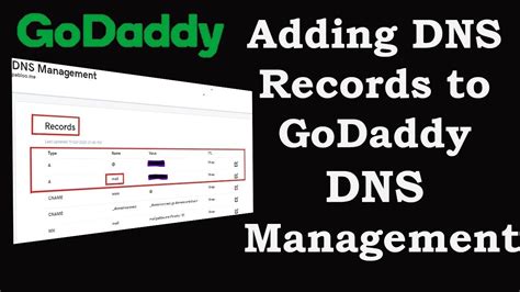 How To Add Dns Records On Godaddy Youtube