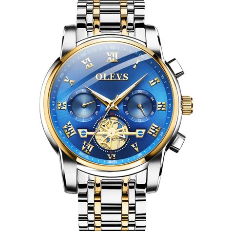 Buy Olevs Chronograph Analogue Men S Luxury Watch Blue Dial At Amazon In