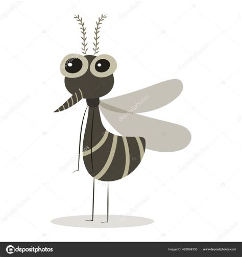 Mosquito Vector Cartoon Ilustra O Isolada Sobre Fundo Branco Desenhos