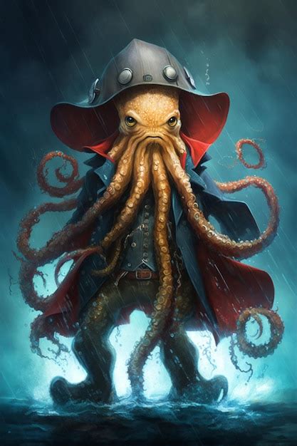 Premium AI Image | Close up of giant squid with helmet on it generative ai