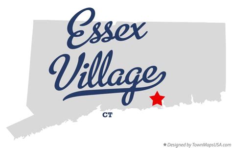 Map of Essex Village, CT, Connecticut