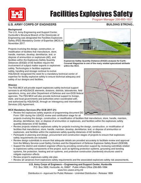 Facilities Explosives Safety Us Army Engineering And Support Center