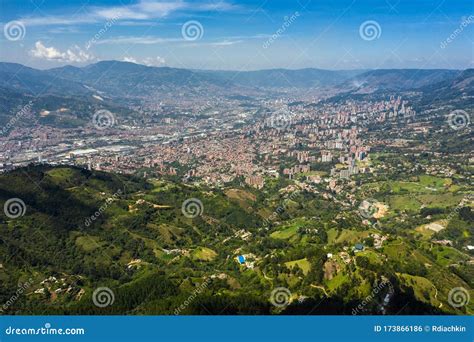 Aerial View Of The Landscape In Medellin Colombia Stock Photo Image